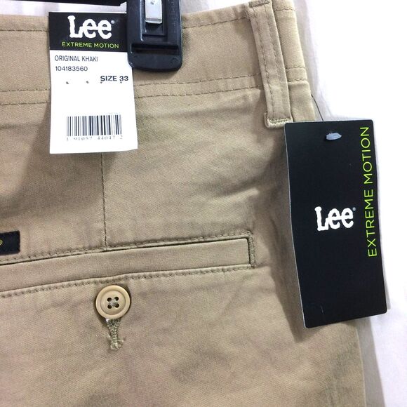 Lee Extreme Motion Original Khaki Shorts Tan Size 33 NWT Stretch Cotton Blend - Picture 5 of 5